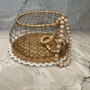 Magnolia Home Cottage Wire Basket Wooden Beads Included Discounted Online